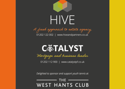 West Hants Club announces new main sponsors: HIVE and Catalyst