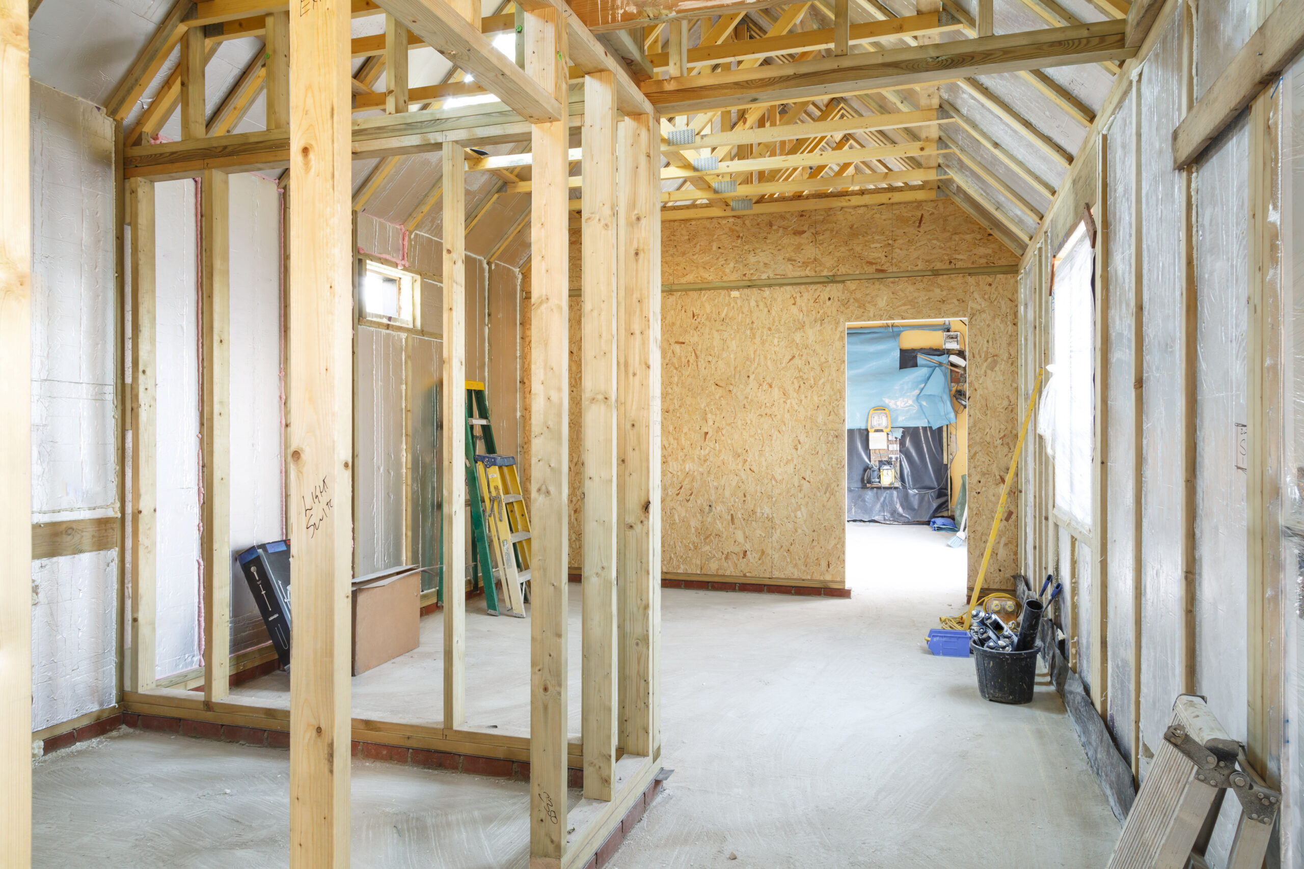 Timber frame house under constructuion